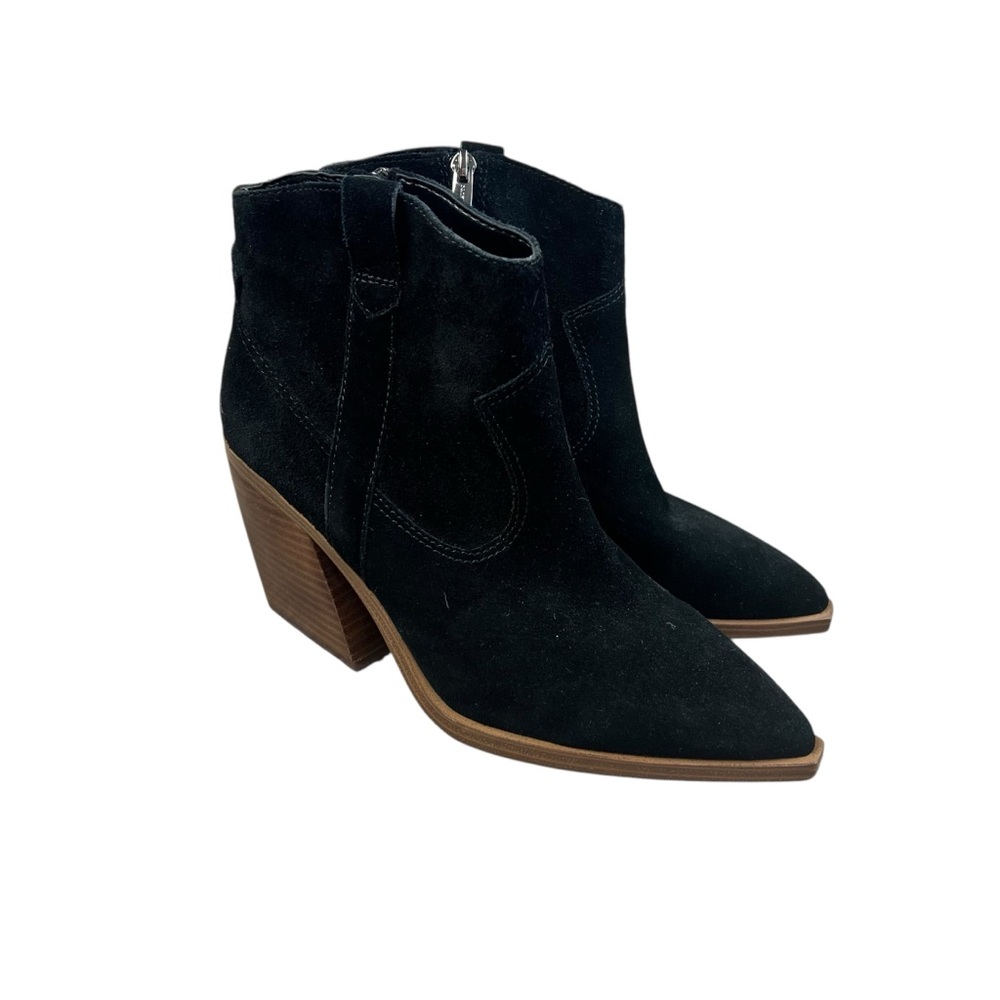 Vince Camuto Gredile black suede‎ pointed toe ankle boots SZ 8.5